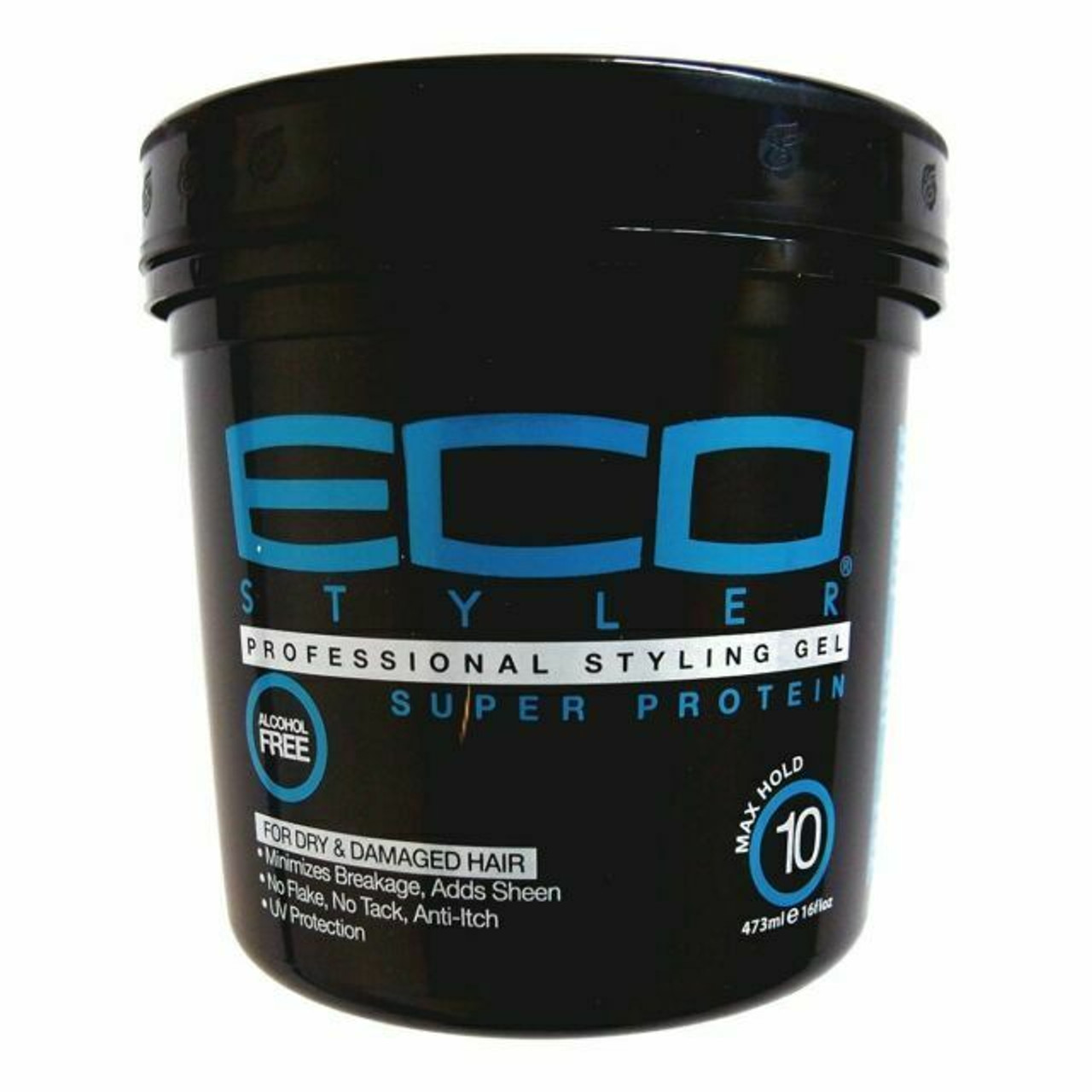 Eco Styling Gel Black [Super Protein] (16oz) - Black Beauty Supply