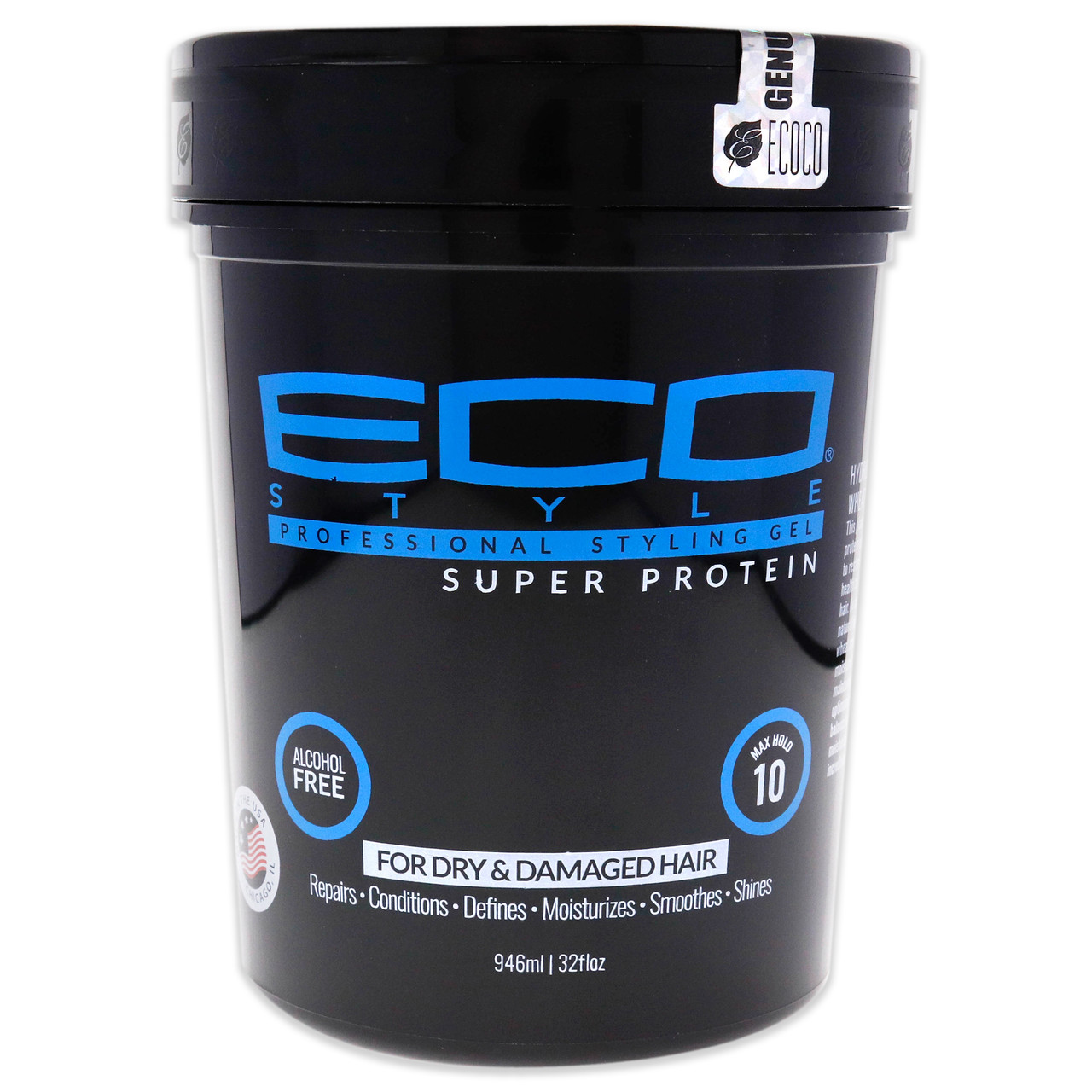 Eco Styling Gel Black [Super Protein] (32oz) - Black Beauty Supply