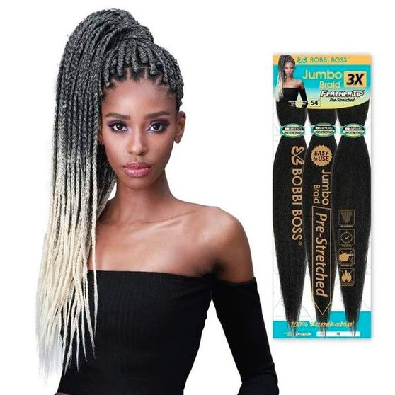 Bobbi boss jumbo braid 3X feather tip pre-stretched 54 inch