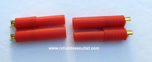 Pair of 4mm  Banana Gold Bullet Connectors  Redcat EC4