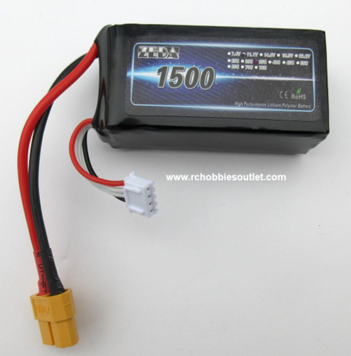 ZEDA 11.1V 1500mAh 35C LIPO Battery XT60 Connector - rchobbiesoutlet