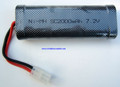 NIMH Battery 2000 MAH  Rechargeable 7.2 VOLT  TAMAIYA Connector