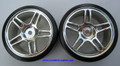 07003 1/10 Scale Drift Tires Rims Wheels  Silver