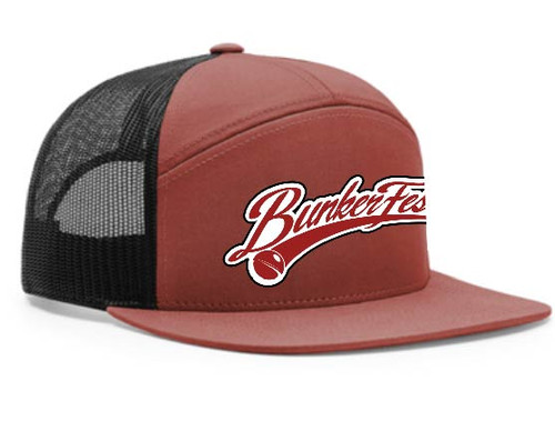 Bunkerfest 7 Panel Hat - Red/Black