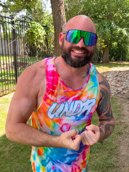 Tie Dye Muscle Cut Tank Top