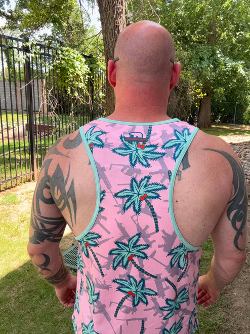 Palms and Vibes Muscle Cut Tank Top