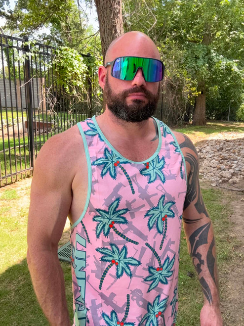 Palms and Vibes Muscle Cut Tank Top