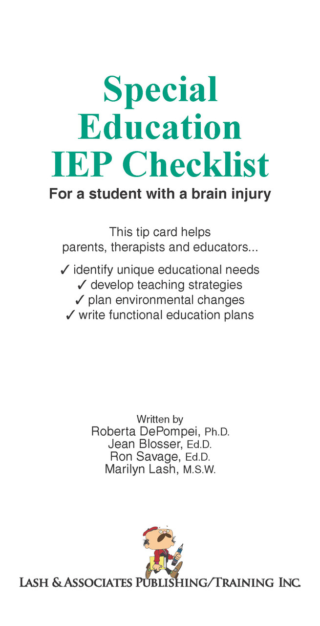 Special Education IEP Checklist for a Student with a Brain Injury