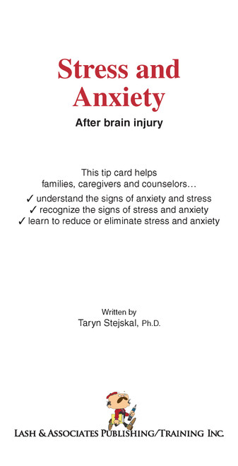 Stress and Anxiety after brain injury
