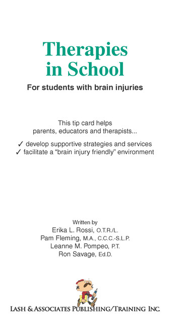 Therapies in School for Students with Brain Injuries