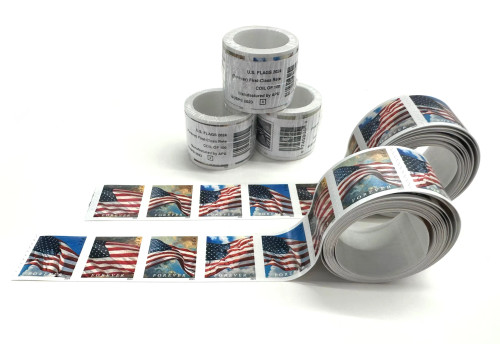 100 Forever Stamps U.S. Flags - Coil of 100 (1 Roll) mixed years 2018-2025