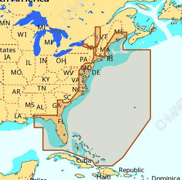 C-MAP NA-M022 Max Wide C Card East Coast And Bahamas M-NA-M022-CC