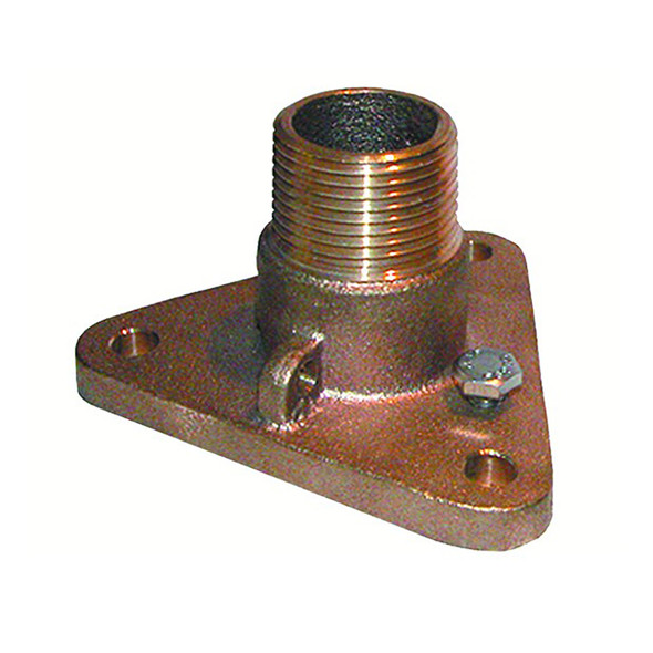 GROCO 1-1/4" Bronze NPS to NPT Flange Adapter IBVF-1250