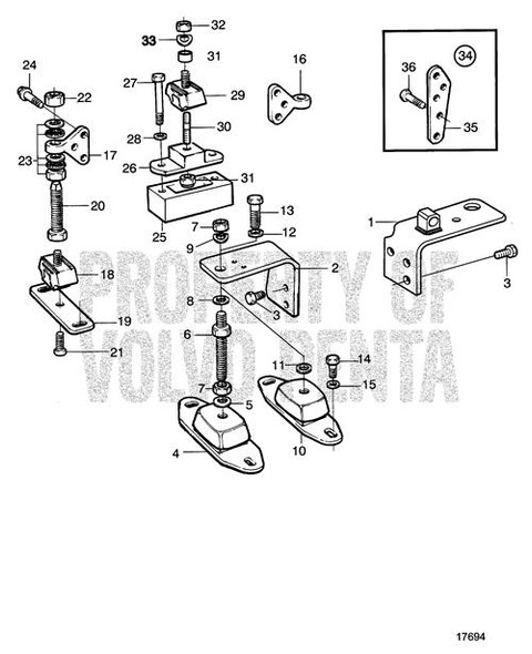 Volvo Penta Hexagon Nut - Volvo Penta (955821)