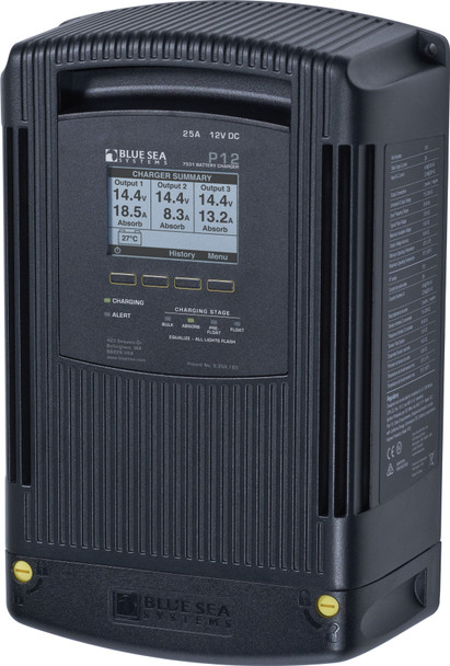 Blue Sea P12 Battery Charger 12v Output 120/230V Input 25Amp 3 Bank 7531-BSS