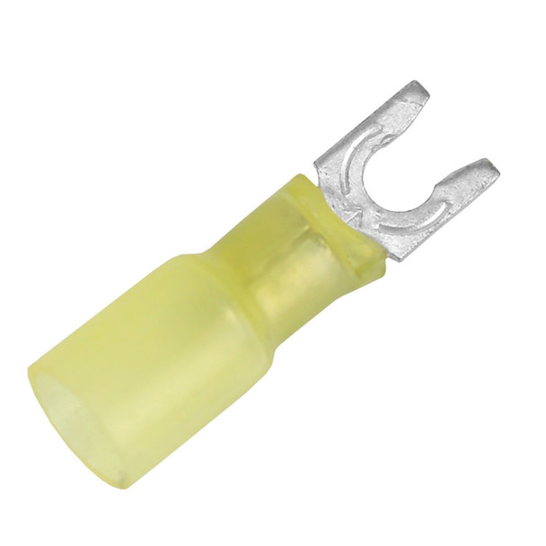Pacer 12-10 AWG Heat Shrink Spade Terminal - #8 Stud Size - 100 Pack TE10-8SLF-100
