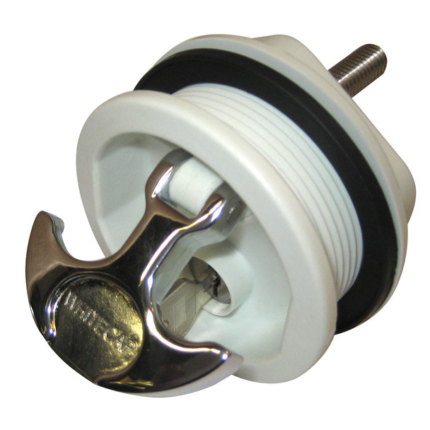 Whitecap T-Handle Latch - Chrome Plated Zamac/White Nylon - Locking - Freshwater Use Only S-226WC