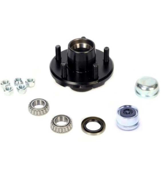 Redneck Trailer Supplies Boxed Hub Kit, Gvh34822545 L44643 Bearings, Seal, Cap, Nuts, 5 1/2" Diameter Hub Flange, Painted, Bt8 1" Spindle, 1000Lb Capacity, Fits Dexter 2200Lb Axles (106216)