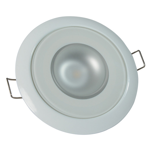 Lumitec Mirage - Flush Mount Down Light - Glass Finish/White Bezel - 2-Color White/Blue Dimming 113121