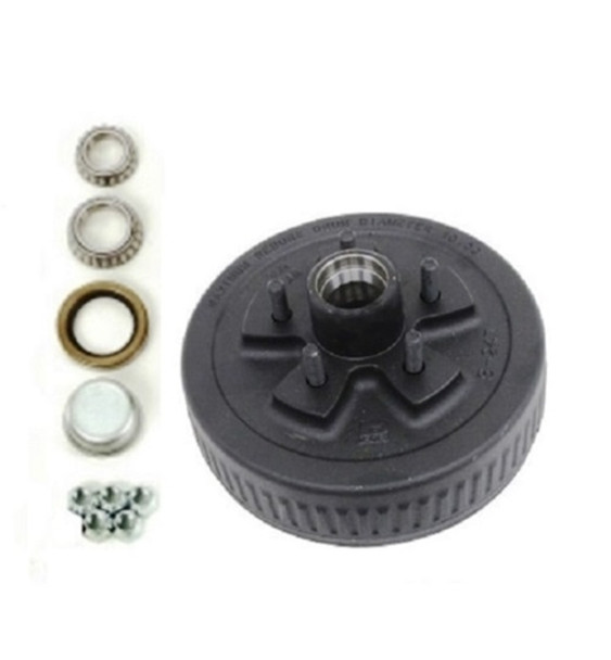 Redneck Trailer Supplies Hub & Drum Kit, 84546 Bearings, Seal, Cap, Nuts, Painted, #84 Spindle, 1750 Capacity, 10" X 2 1/4" Drum, Fits Dexter 3500Lb Axles (116600)