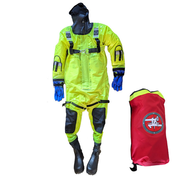 First Watch RS-1005 Ice Rescue Suit - Hi-Vis Yellow - S/M (Built to Fit 4&rsquo;6&rdquo;-5&rsquo;8&rdquo;) RS-1005-HV-M