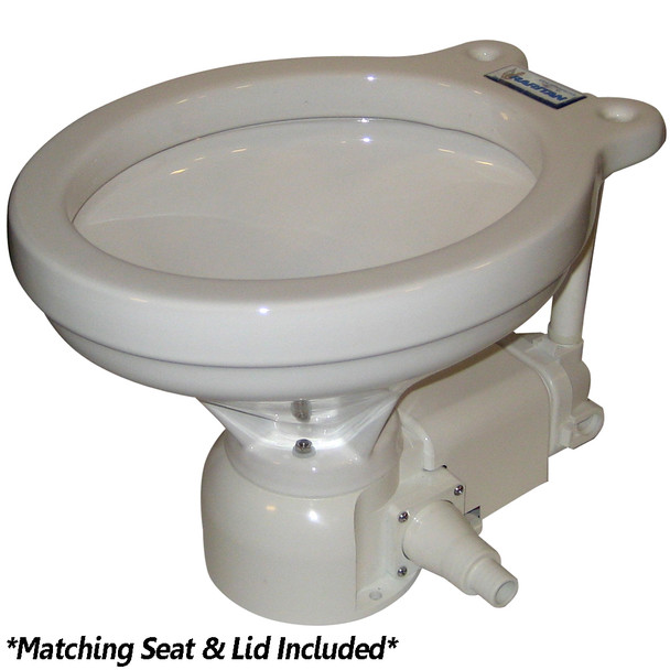 Raritan Sea Era Electric Toilet - Household Style - Integral Pump - Straight &amp; 90&deg; Discharge - 12v 160HI012