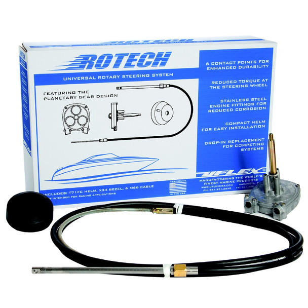 UFlex Rotech 17' Rotary Steering Package - Cable, Bezel, Helm ROTECH17FC