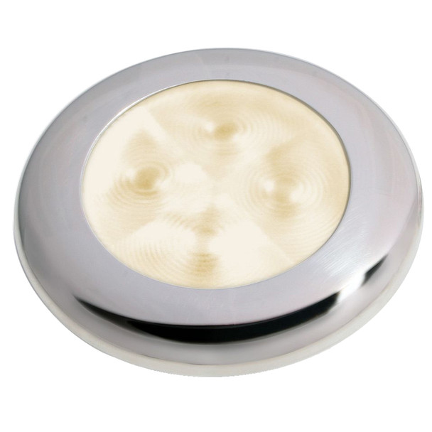 Hella Marine Slim Line LED 'Enhanced Brightness' Round Courtesy Lamp - Warm White LED - Stainless Steel Bezel - 12V 980500721