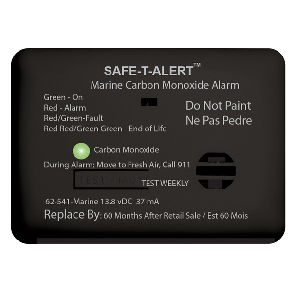 Safe-T-Alert 62 Series Carbon Monoxide Alarm w/Relay - 12V - 62-541-R-Marine - Surface Mount - Black 62-541-R-MARINE-BL