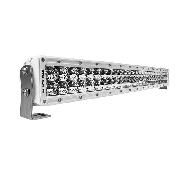 Black Oak 30" Marine Curved Double Row LED Light Bar - Spot Optics - White Housing - Pro Series 3.0 30SCM-D5OS
