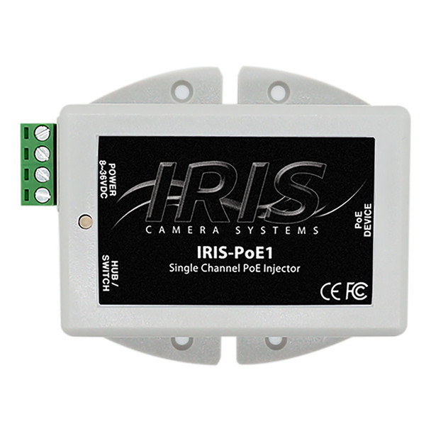 Iris Single Channel PoE Injector - 8-36VDC Input Voltage &amp; 48VDC Output POE1