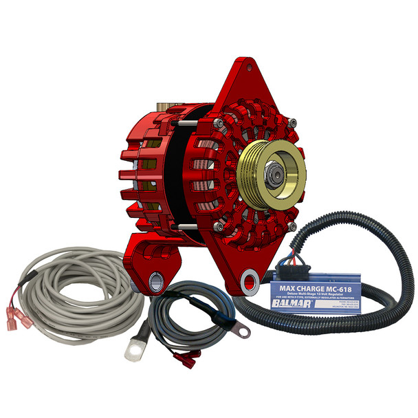 Balmar Alternator 170 AMP Kit 12V 4" Dual Foot Saddle K6 Pulley Regulator &amp; Temp Sensor XT-DF4-170-K6-KIT