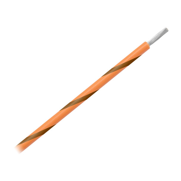 Pacer 14 AWG Gauge Striped Marine Wire 500' Spool - Orange w/Brown Stripe WUL14OR-1-500