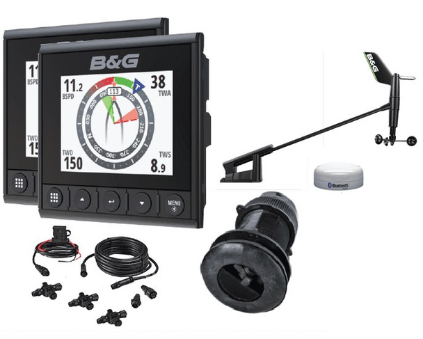 B&G Triton2 Speed/Depth/Wind Dual Display Wireless Package with DST10 and WS320 000-14957-002