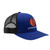 dK Royal Blue Richardson Hat with Black Back and Orange Logo