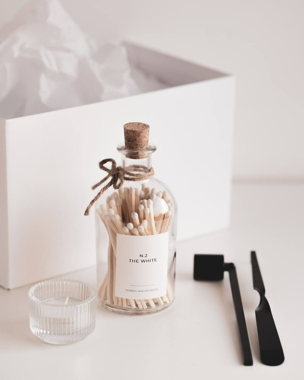 Coffret allumettes personnalisé — cadeau original avec bougeoir