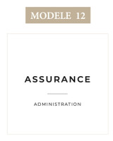 Modèle 12 d'étiquette de classeur personnalisée : le mot ASSURANCE, un filet court, puis la mention ADMINISTRATION