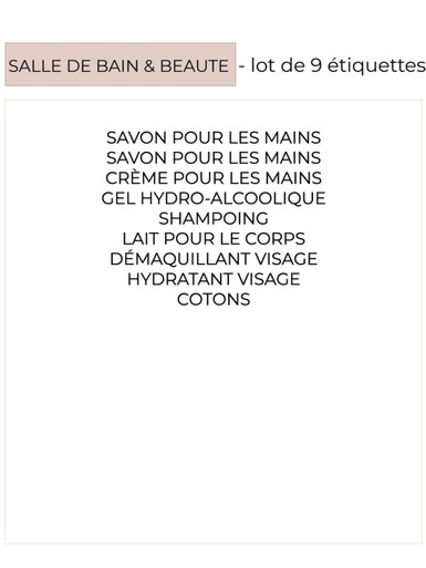 Pack &eacute;tiquettes salle de bain