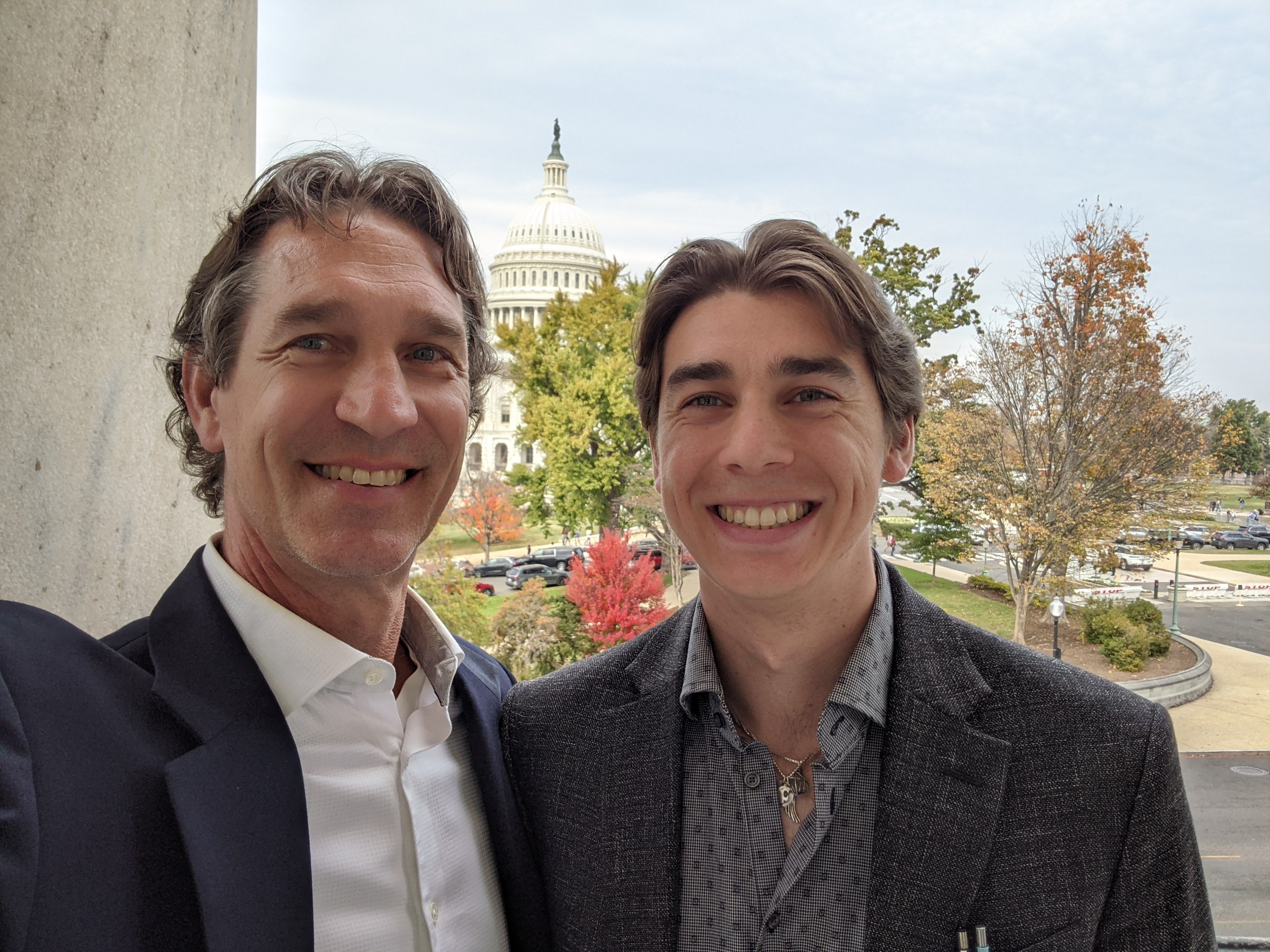 Michael (left) and Brenden (right) Campbell in Washington D.C. after meeting with congressional staffers about the insect agriculture industry