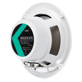 KICKER KM60 6.5" Marine Coaxial Speakers w\/1\/2" Tweeters - 4-Ohm, White w\/Blue LED [49KM604WL]