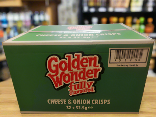 Golden Wonder Cheese and Onion Crisps 32.5g 32 Pack Golden Wonder Cheese and Onion Crisps 32.5g 32 Pack