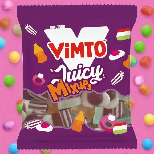 Vimto Juicy Mix Ups Share Bags 130g Vimto Juicy Mix Ups Share Bags 130g
