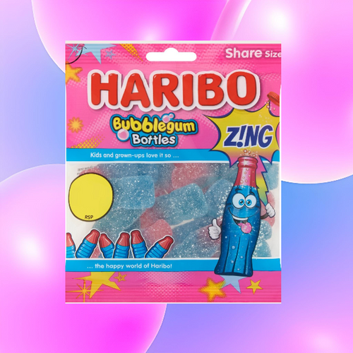 Haribo Bubblegum Bottles Zing 160g - Buy at Cinema Snacks, Snacking World