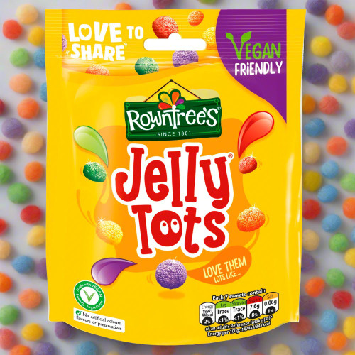 Rowntree's Jelly Tots Vegan Friendly Sweets Sharing Bag 150g - Buy at Cinema Snacks, Snacking World