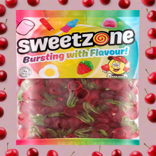 Sweetzone Twin Cherries 1kg Bag | Bulk Retro Pick n Mix Sweets UK