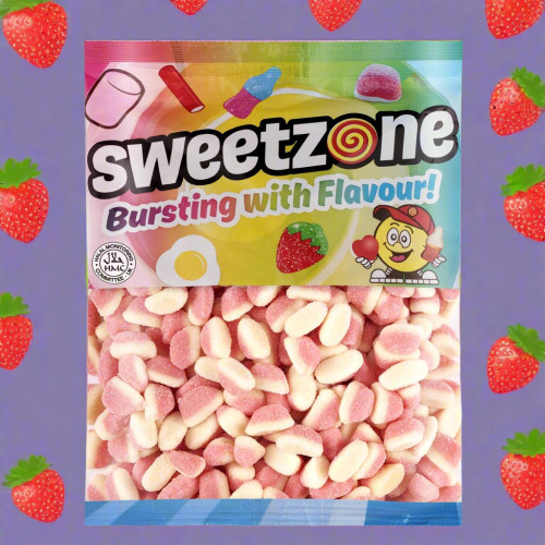 Sweetzone Strawberry Puffs 1kg Bag | Bulk Pick n Mix Sweets UK