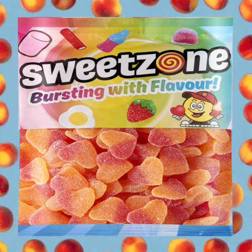 Sweetzone Fizzy Peach Hearts 1kg Bag | Bulk Fizzy Pick n Mix Sweets UK