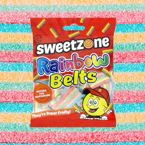 Sweetzone Rainbow Belts 90g – Fruity Tangy Pick n Mix Sweets