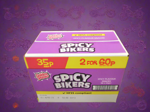 Golden Wonder Spicy Bikers Spicy Flavour Corn Snacks 22g 36 Pack Golden Wonder Spicy Bikers Spicy Flavour Corn Snacks 22g 36 Pack