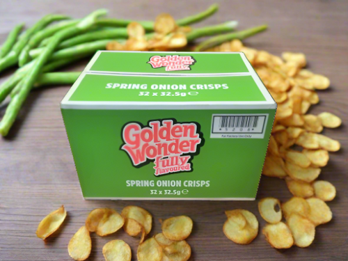 Golden Wonder Spring Onion Crisps 32.5g 32 Pack Golden Wonder Spring Onion Crisps 32.5g 32 Pack